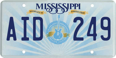 MS license plate AID249