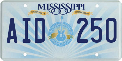 MS license plate AID250