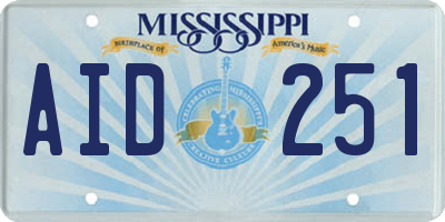 MS license plate AID251