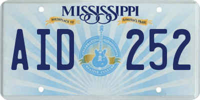 MS license plate AID252