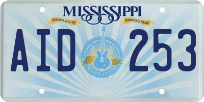 MS license plate AID253