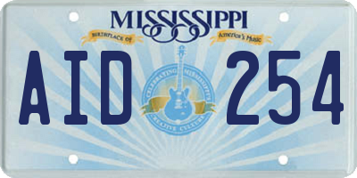 MS license plate AID254