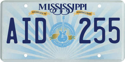 MS license plate AID255