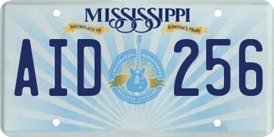 MS license plate AID256