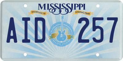 MS license plate AID257