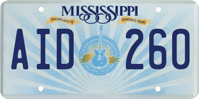 MS license plate AID260