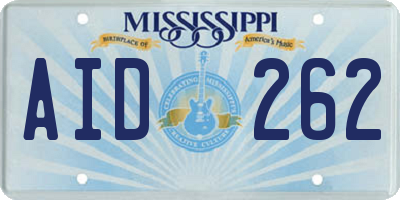 MS license plate AID262