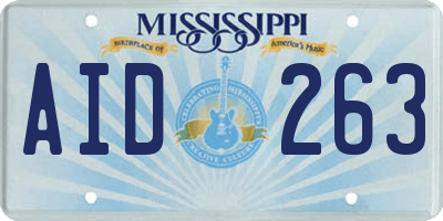 MS license plate AID263