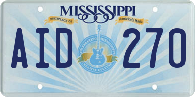 MS license plate AID270
