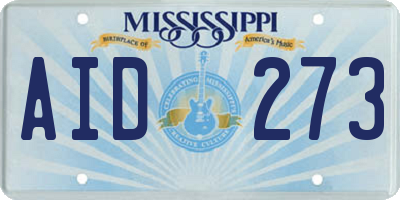 MS license plate AID273