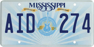 MS license plate AID274