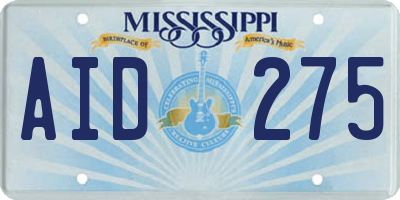 MS license plate AID275