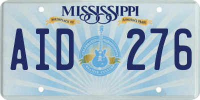 MS license plate AID276