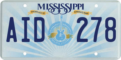 MS license plate AID278