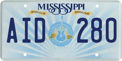 MS license plate AID280