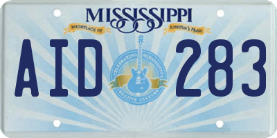 MS license plate AID283
