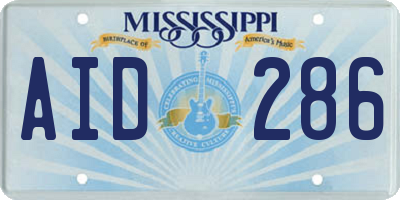 MS license plate AID286