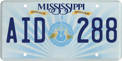 MS license plate AID288