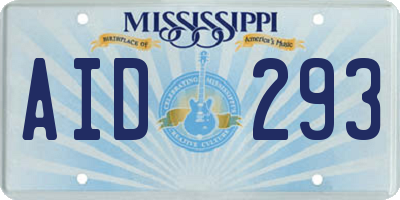 MS license plate AID293
