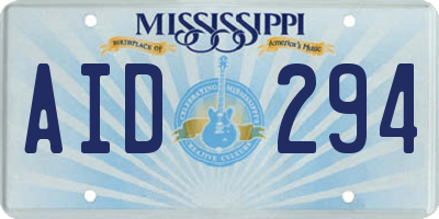 MS license plate AID294