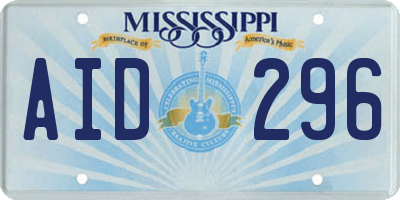 MS license plate AID296