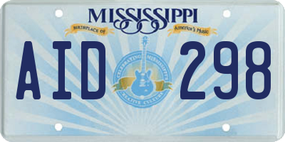 MS license plate AID298