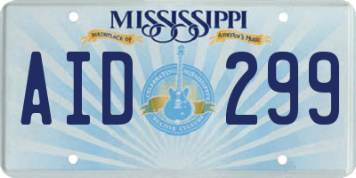 MS license plate AID299