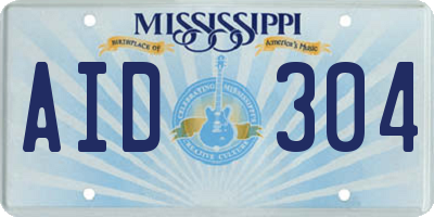 MS license plate AID304