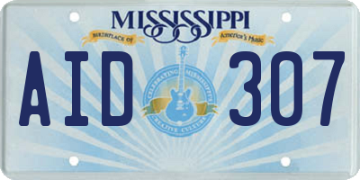 MS license plate AID307