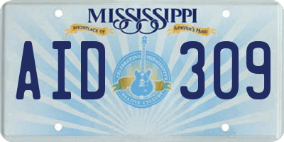 MS license plate AID309