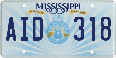 MS license plate AID318