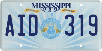 MS license plate AID319