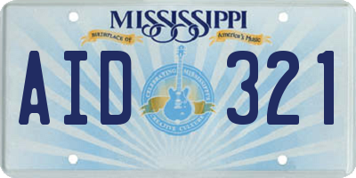 MS license plate AID321
