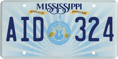 MS license plate AID324