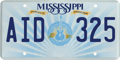 MS license plate AID325