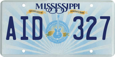MS license plate AID327