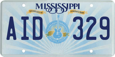 MS license plate AID329