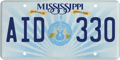 MS license plate AID330