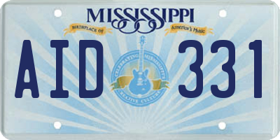 MS license plate AID331