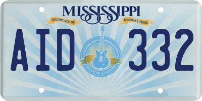 MS license plate AID332