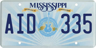 MS license plate AID335