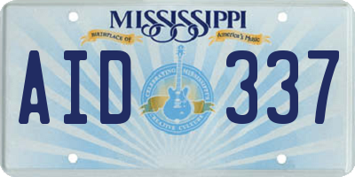 MS license plate AID337