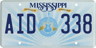 MS license plate AID338