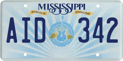 MS license plate AID342