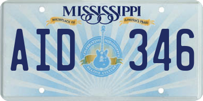 MS license plate AID346
