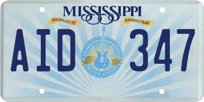 MS license plate AID347