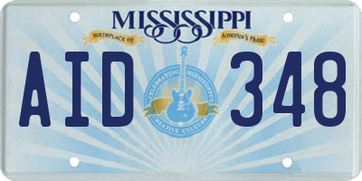 MS license plate AID348