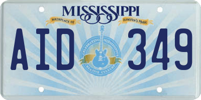 MS license plate AID349