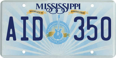 MS license plate AID350