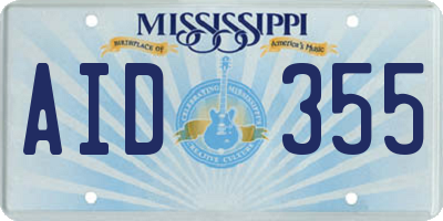 MS license plate AID355